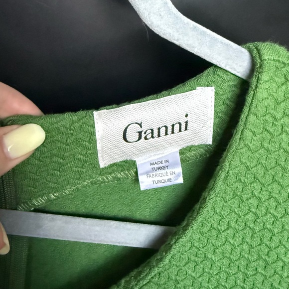 Ganni Textured Green Dress - Picture 2 of 6